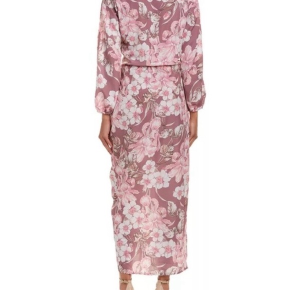 Alexia Admor Pink Floral Wrap Maxi Dress Size Medium - Picture 2 of 7